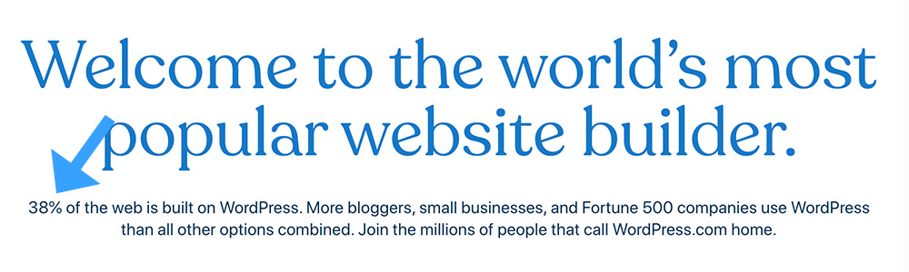 WordPress homepage screenshot