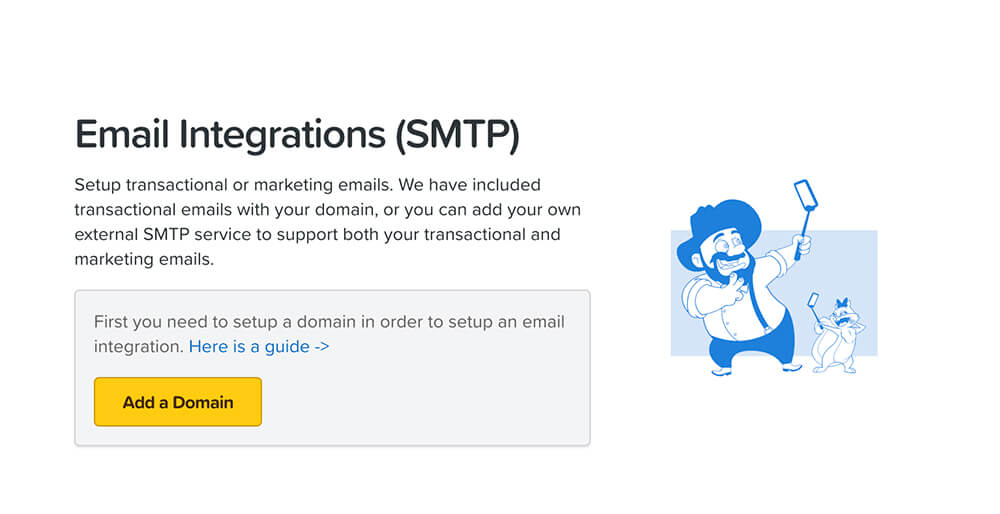 email integrations tab
