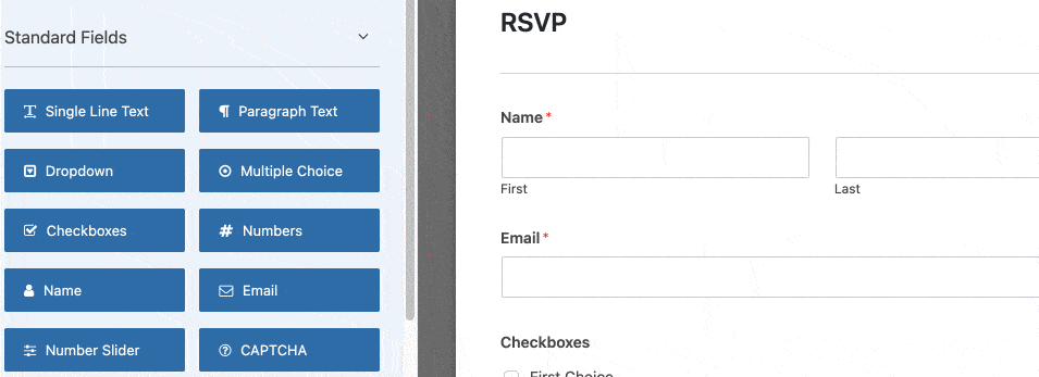 Add a question to the RSVP form